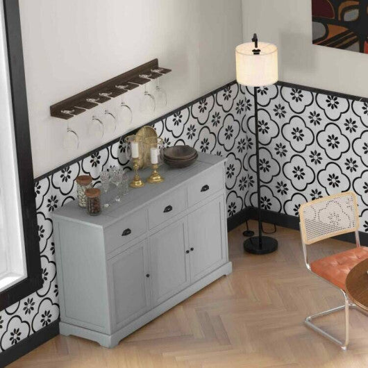 Standing Floor Lamp and Sideboard Buffet Storage for Dining Room W2B