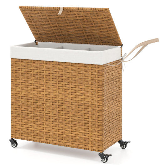 4-tier Clothes Drying Rack + Laundry Hamper with Wheels W2B