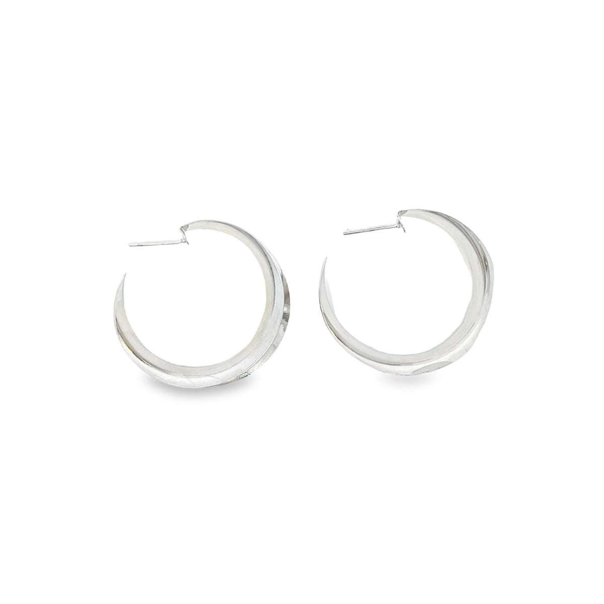 18K Gold Filled Curved Wide Minimalist Hoops (J305-J307)(L395) MIA Jewelry