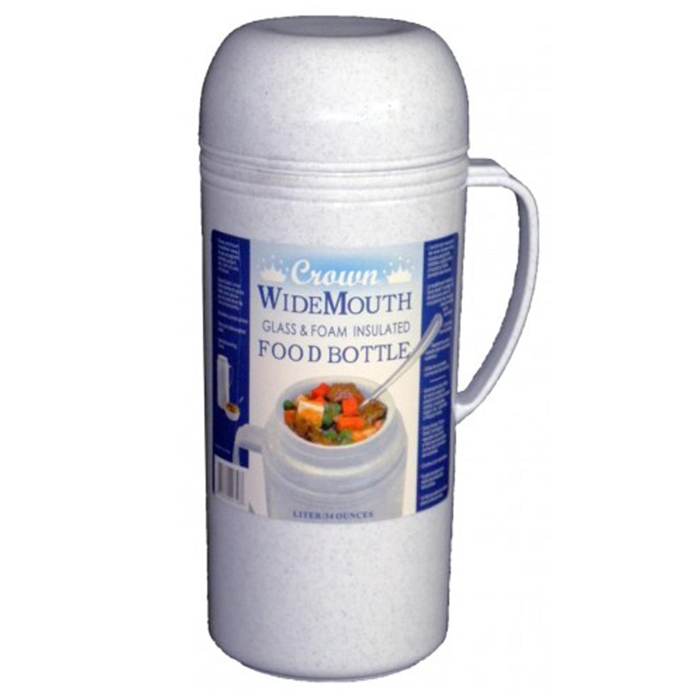 Brentwood 1.0L Wide Mouth Mouth Glass Vacuum / Foam Insulated Food Thermos W2B