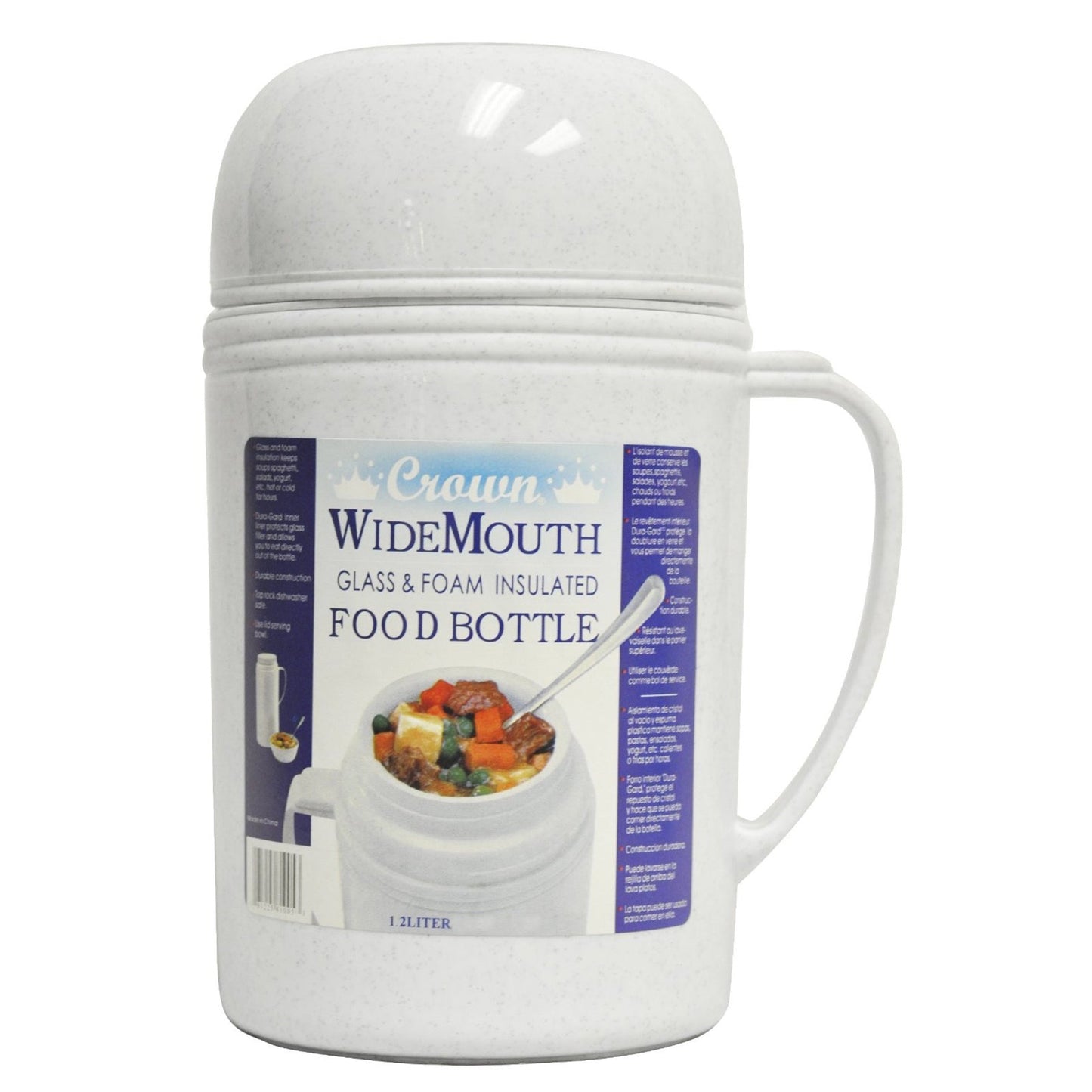 Brentwood 1.2 Liter Wide Foam Glass Vacuum Insulated Food Thermos W2B