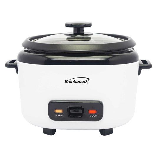 Brentwood 10-Cups Cooked Rice Cooker in White with Steam Tray W2B