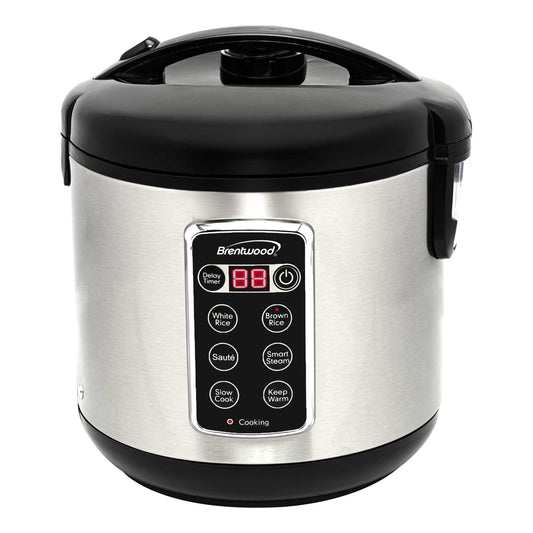 Brentwood 10 Cup 7-Function Smart Rice Multi-Cooker in Stainless Steel W2B