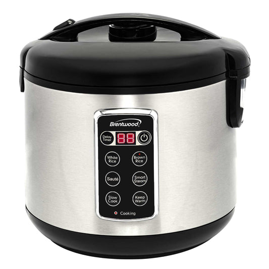 Brentwood 16 Cups 6 Function Smart Multi-Cooker Rice Cooker in Stainless Steel W2B