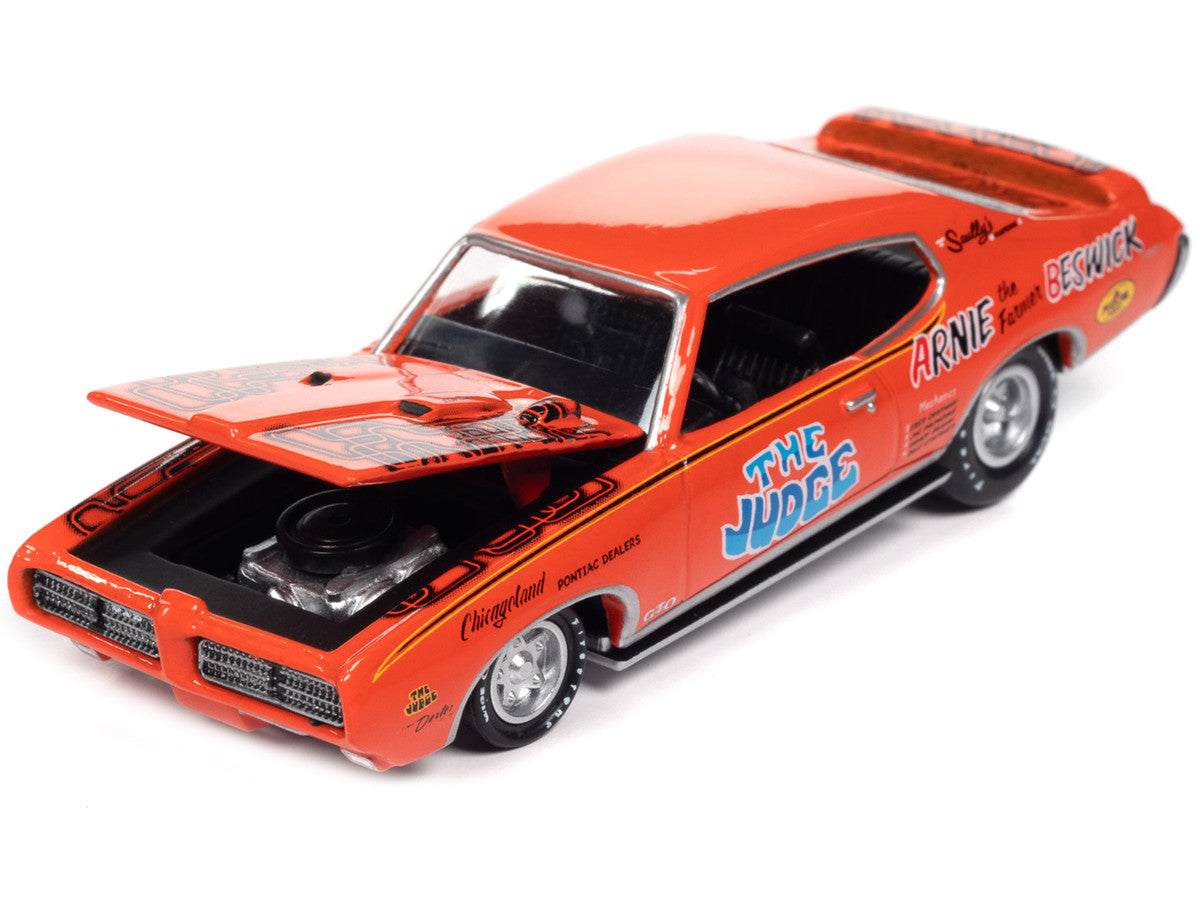 1969 Pontiac GTO Orange with Graphics "The Judge - Arnie 'The Farmer' Beswick" "Racing Champions Mint 2023" Release 1 Limited Edition to 2500 pieces Worldwide 1/64 Diecast Model Car by Racing Champions Racing Champions