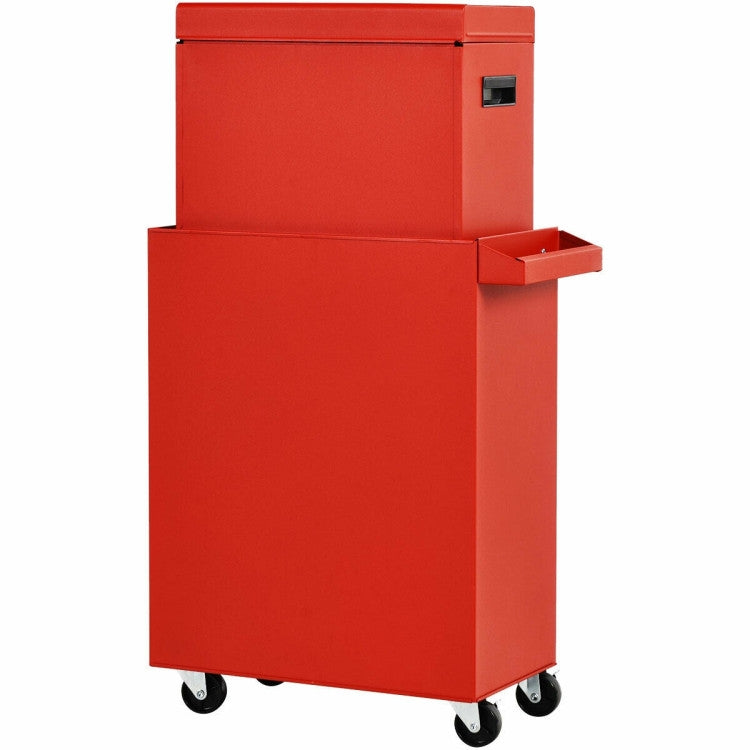 Red Heavy Duty Steel Lockable Rolling Tool Chest Mobile Garage Storage Cart FastFurnishings