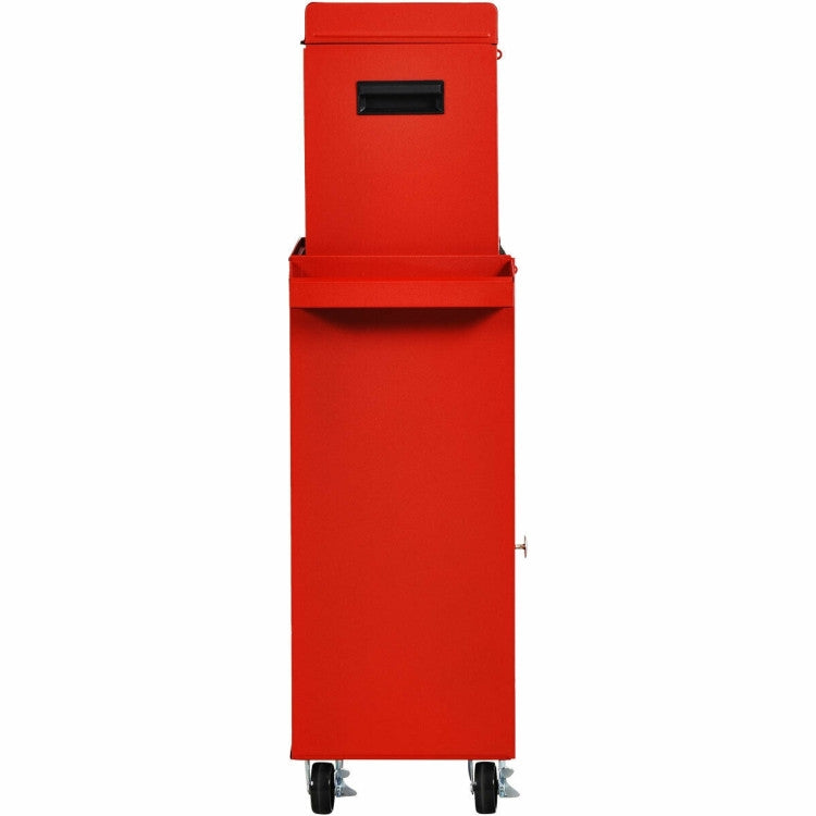 Red Heavy Duty Steel Lockable Rolling Tool Chest Mobile Garage Storage Cart FastFurnishings