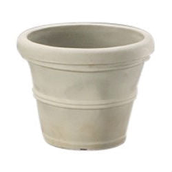 12-inch Diameter Round Planter in Weathered Concrete Finish Poly Resin FastFurnishings