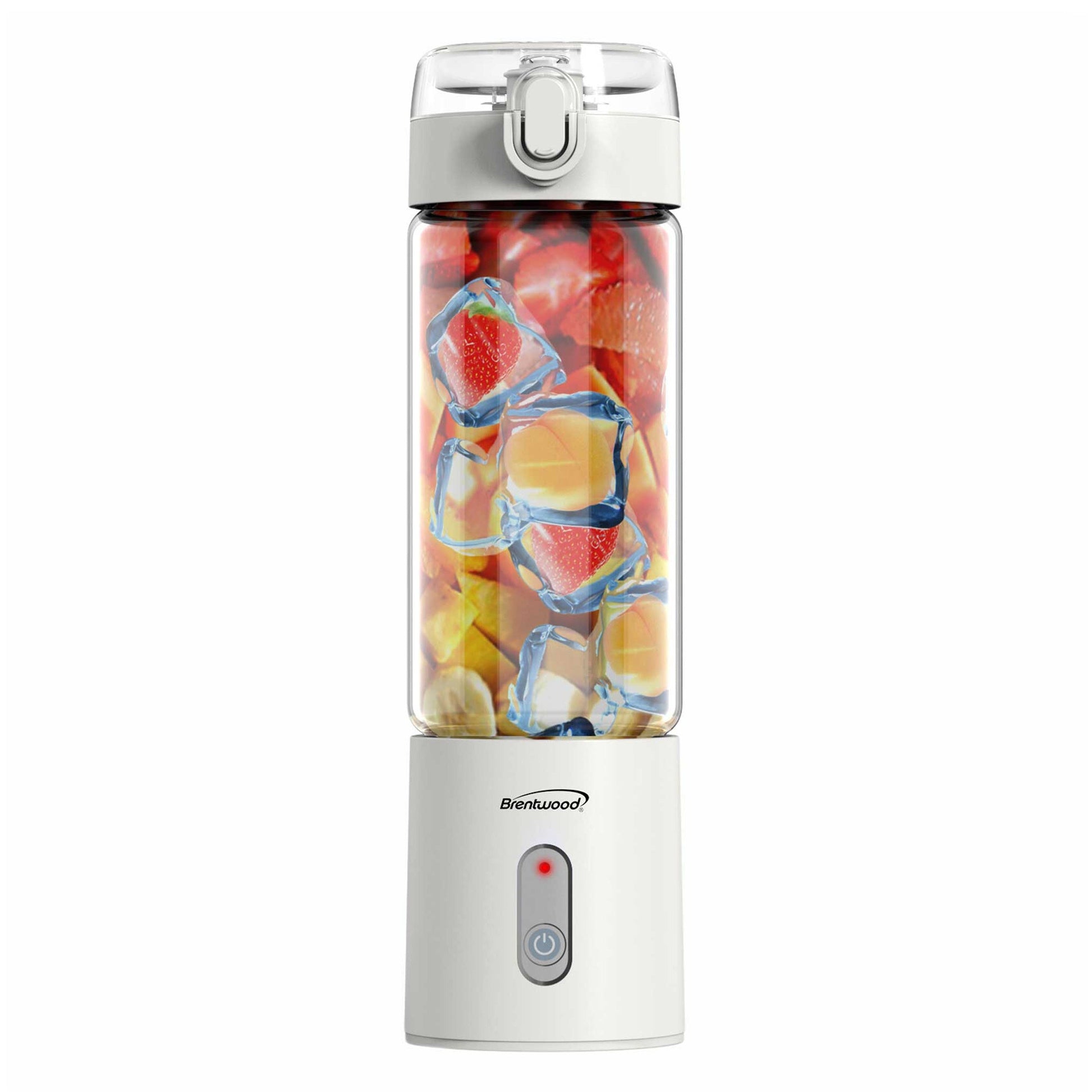 Brentwood 17 Ounce Portable Battery Operated USB Glass Blender in White W2B