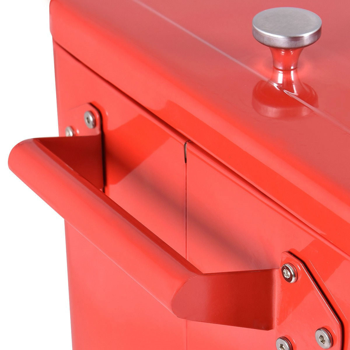 80 Quart Red Sturdy Rolling Steel Construction Cooler FastFurnishings