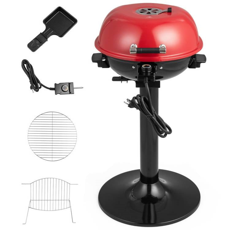 Red Double Layer Portable Electric 1600 Watt BBQ Grill FastFurnishings