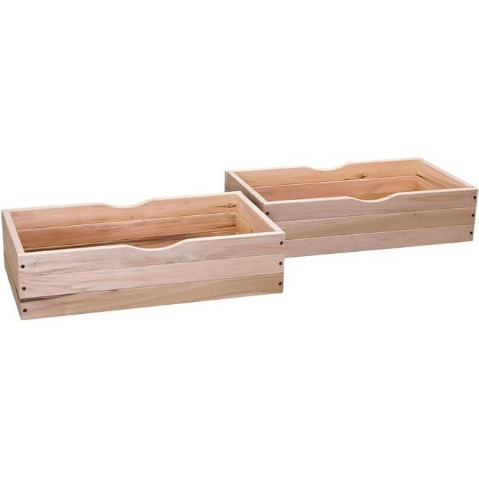 Set of 2 - Solid Wood Rolling Storage Drawers for Under Bed - Made in USA FastFurnishings