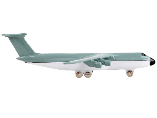 Lockheed C-5 Galaxy Transport Aircraft Gray and White "United States Air Force" with Runway Section Diecast Model Airplane by Runway24