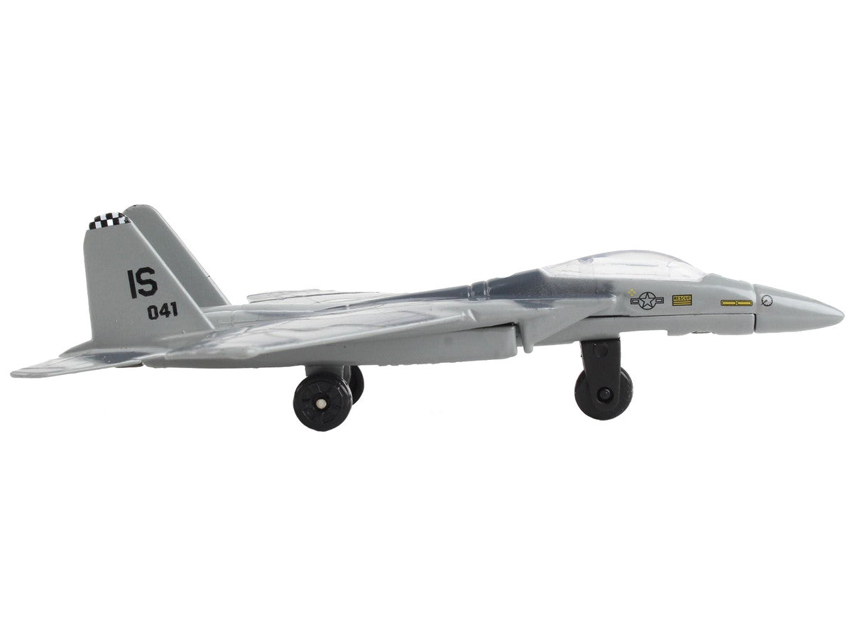 McDonnell Douglas F-15 Eagle Fighter Aircraft Gray Camouflage "United States Air Force" with Runway Section Diecast Model Airplane by Runway24-1