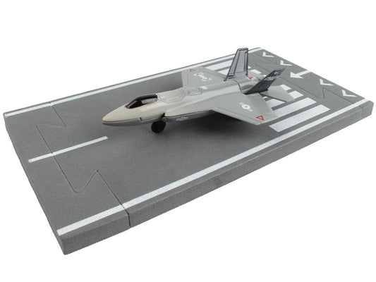 Lockheed Martin F-35 Lightning II Aircraft Gray "Joint Strike Fighter" with Runway Section Diecast Model Airplane by Runway24-1