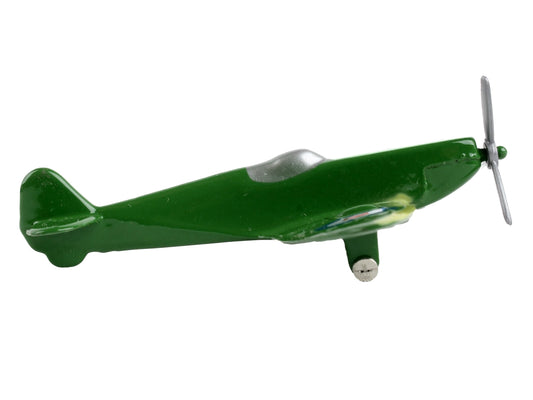 Supermarine Spitfire Fighter Aircraft Green "Royal Air Force" with Runway Section Diecast Model Airplane by Runway24