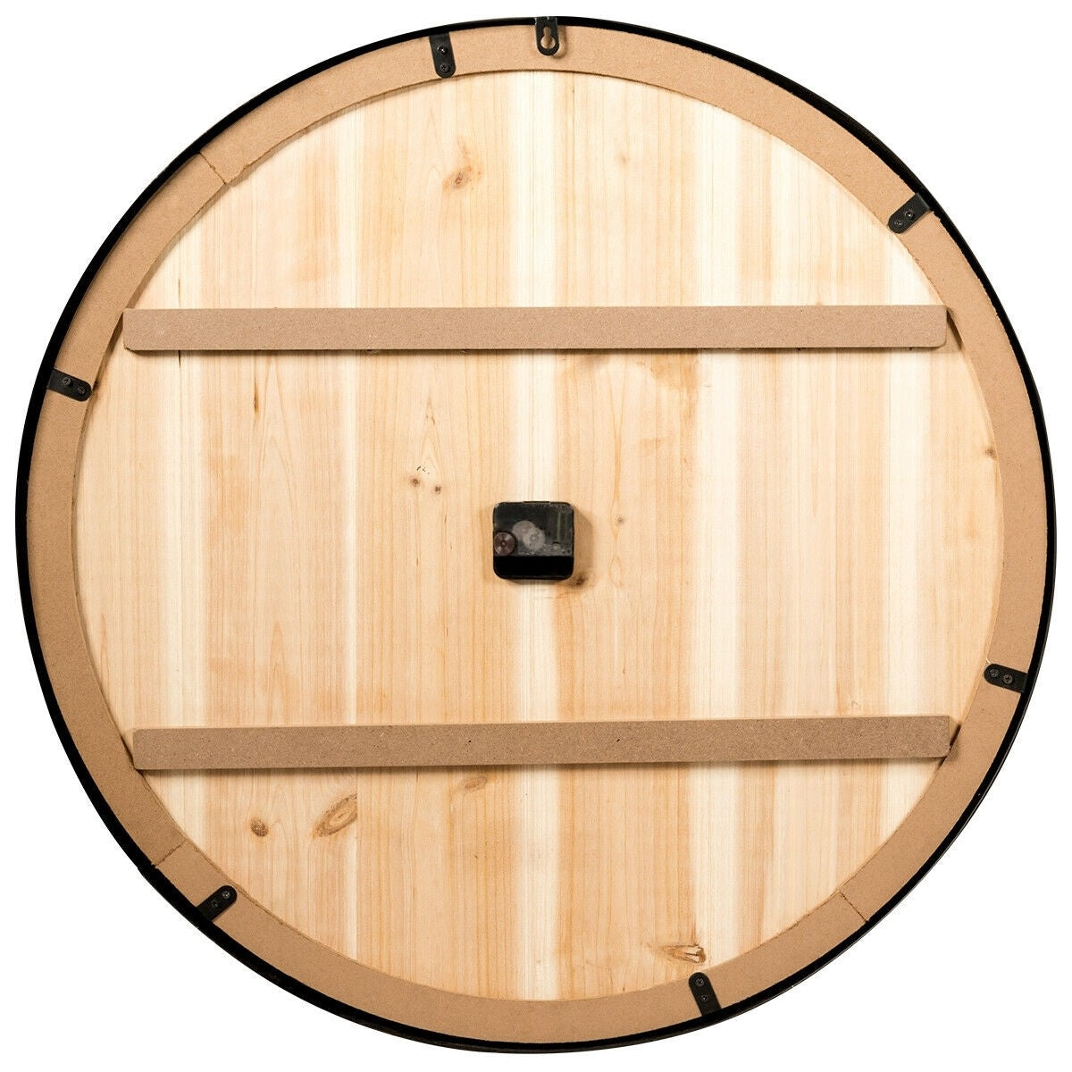 Round Wood 30-inch Roman Numeral Silent Wall Clock FastFurnishings