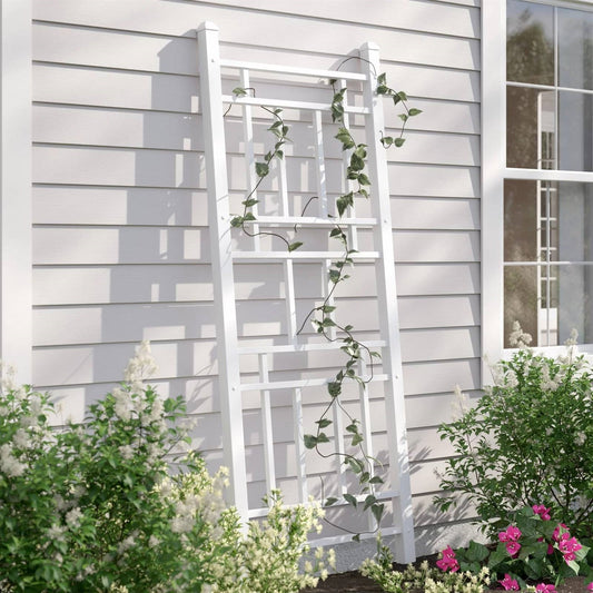 75-inch White Vinyl Outdoor Garden Trellis - Made in USA FastFurnishings