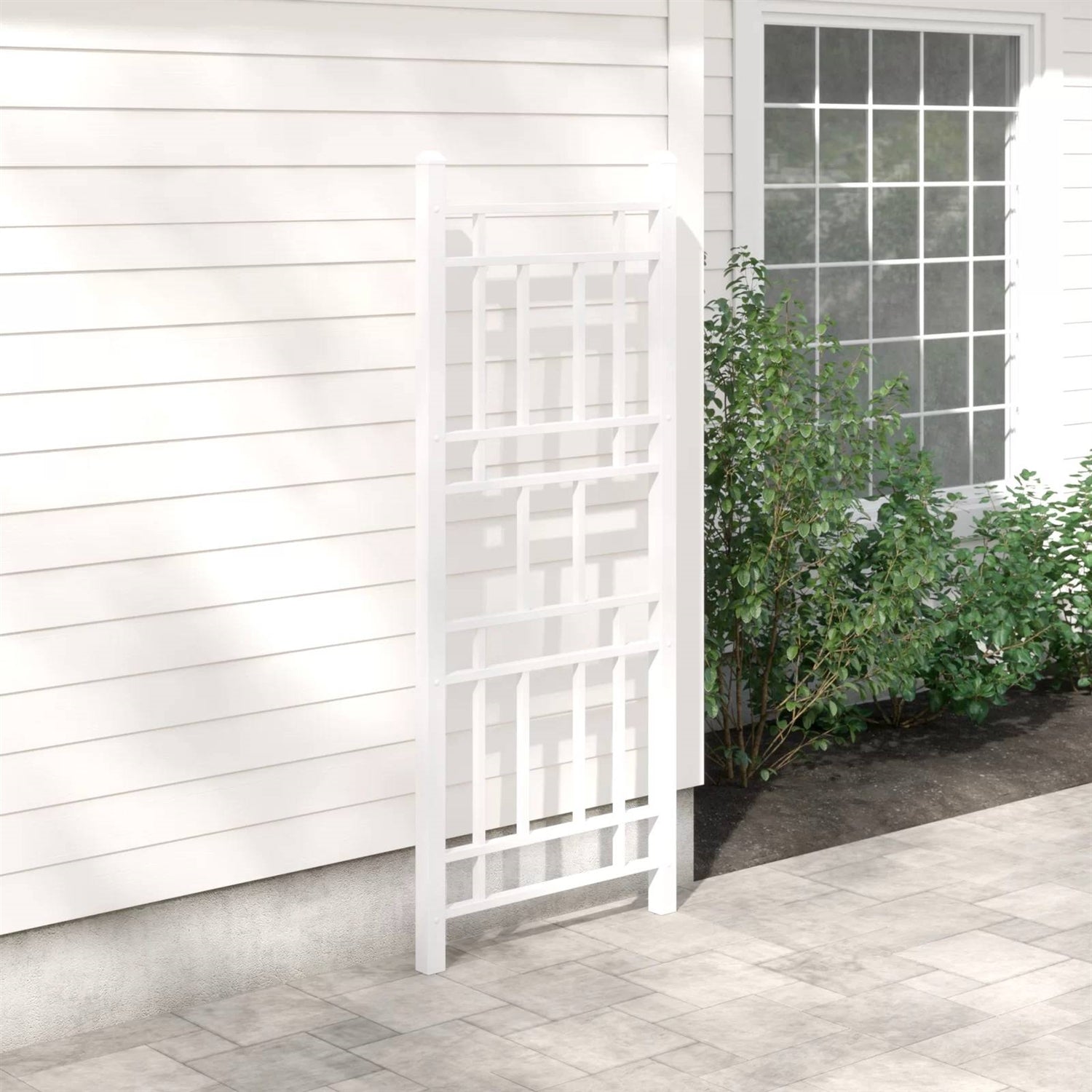 75-inch White Vinyl Outdoor Garden Trellis - Made in USA FastFurnishings