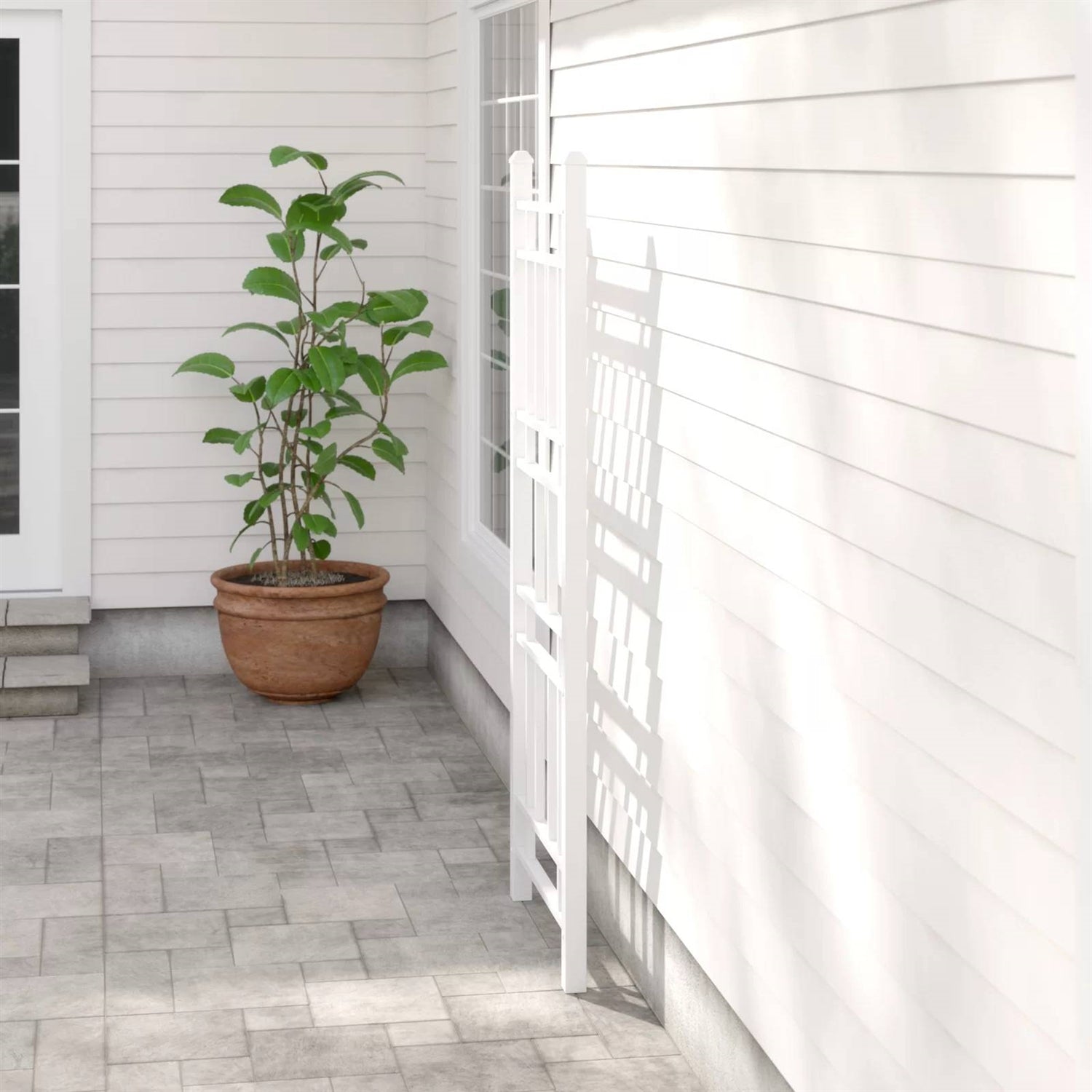 75-inch White Vinyl Outdoor Garden Trellis - Made in USA FastFurnishings