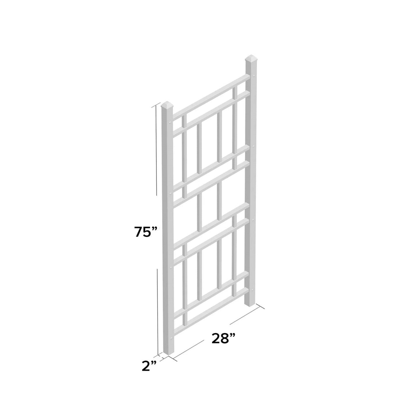 75-inch White Vinyl Outdoor Garden Trellis - Made in USA FastFurnishings