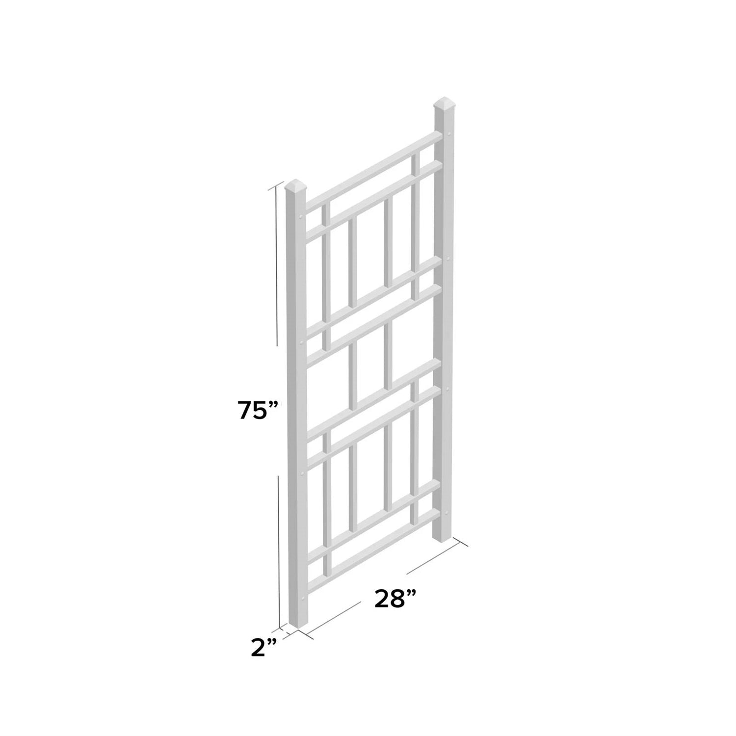 75-inch White Vinyl Outdoor Garden Trellis - Made in USA FastFurnishings