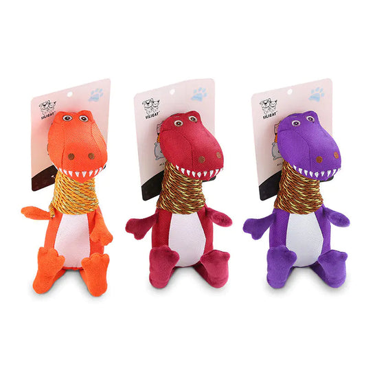 Plush Dinosaur Dog Toy with Sound and Chew Features Best YouTube Store
