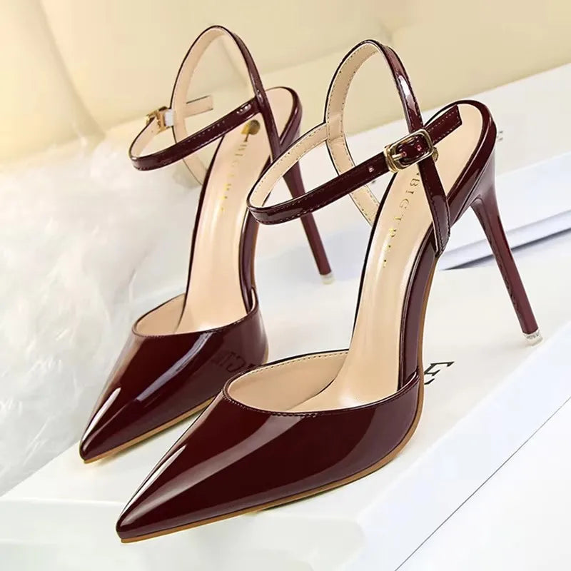 BIGTREE Shoes Fashion High Heels Shoes Patent Leather Woman Pumps Sexy Women Heels Blue Sliver Stiletto Heels Women Sandals 2026 Pi-Mart