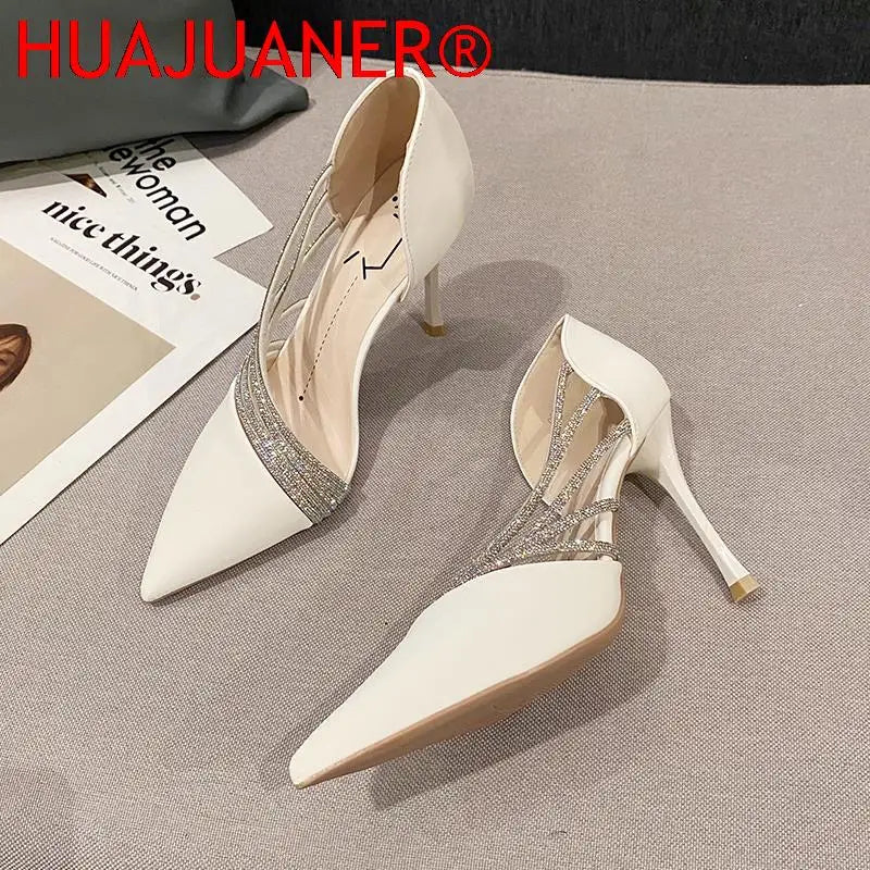 2026 Spring Luxury Women Rhineston Stiletto High Heels Pumps Scarpins Designer Lady Black Heels Wedding Party Bridal Prom Shoes Pi-Mart