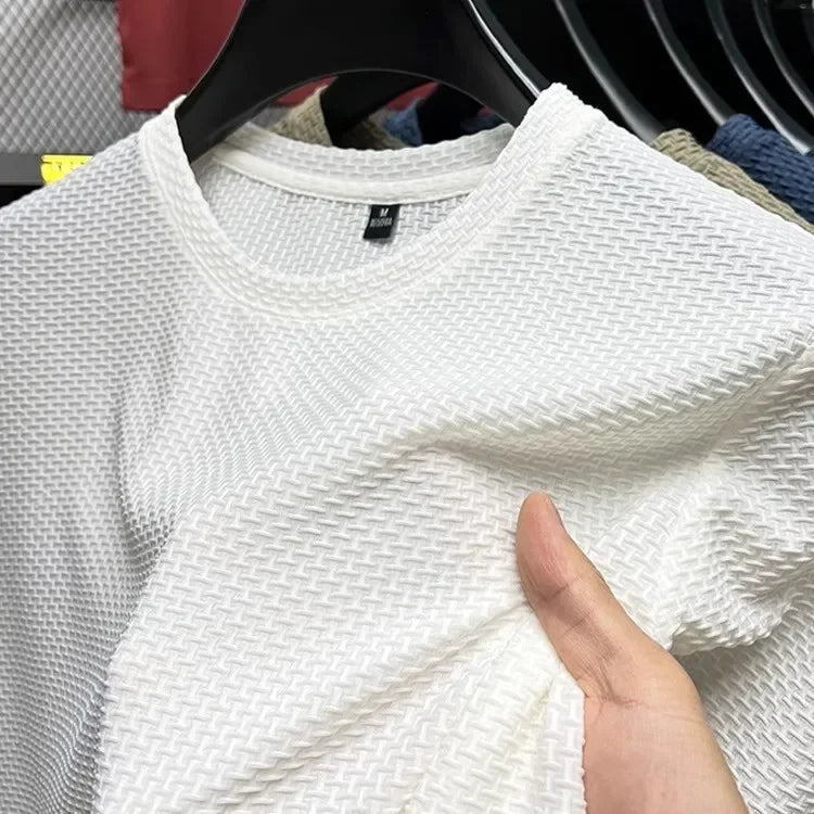 Men's Bamboo Ice Silk Slim Fit Crew Neck T-Shirt Pi-Mart