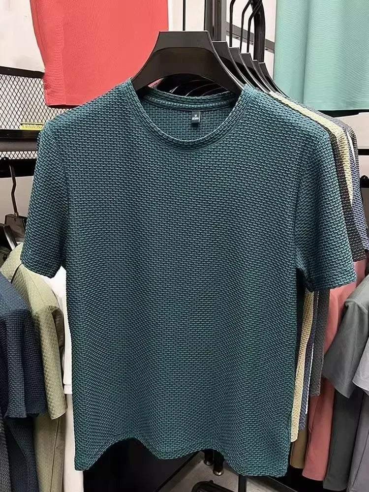 Men's Bamboo Ice Silk Slim Fit Crew Neck T-Shirt Pi-Mart
