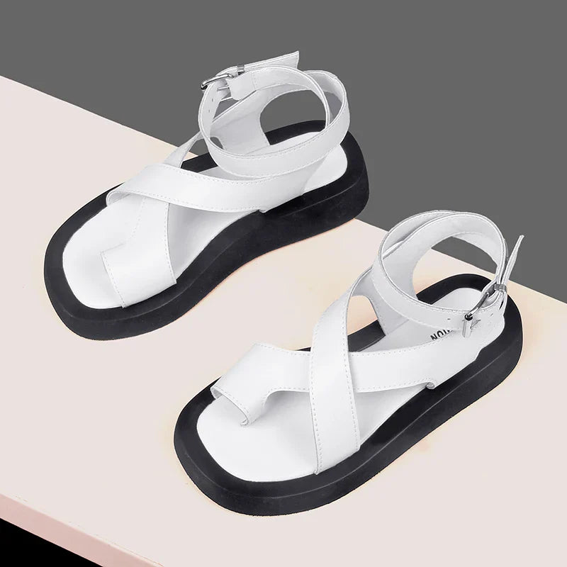 AIYUQI Sandals Women Genuine Leather 2026 Summer New Clip Toe Sandals Ladies Roman Women Shoes Muffin Sandals WHS MTO LadyShow.Store