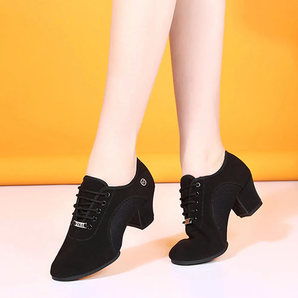 Women Latin Dance Shoes Jazz Ballroom Salsa Dancing Shoes Woman High Heels Children Training Modern Tango Dance Sneakers Female LadyShow.Store