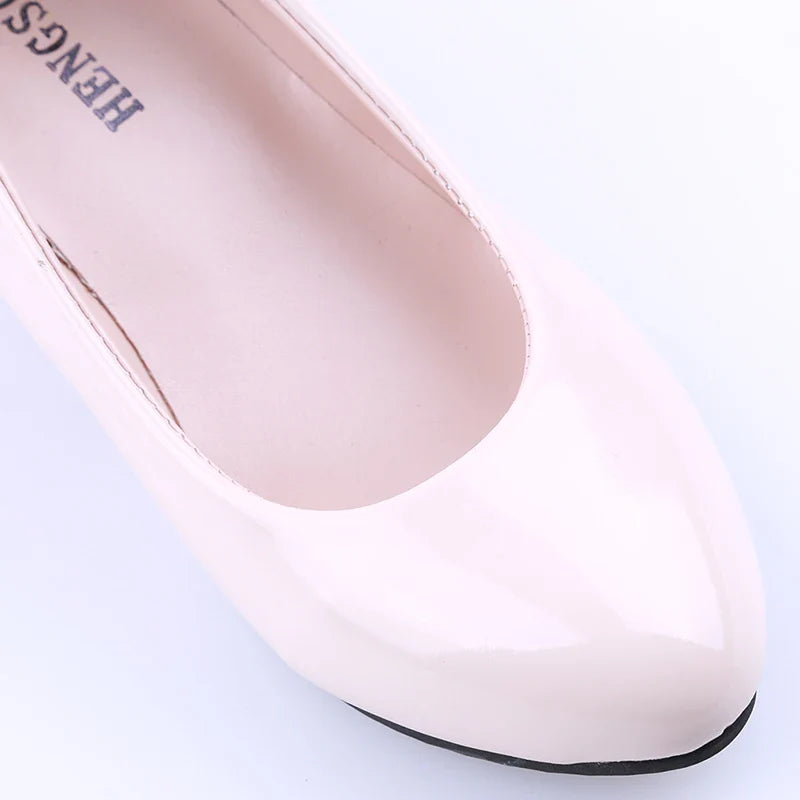 Shoes Ladies Pumps Medium Heel Nude Sexy High Heels Weeding Shoes Women Office Work White Pumps Party Shoes Pi-Mart