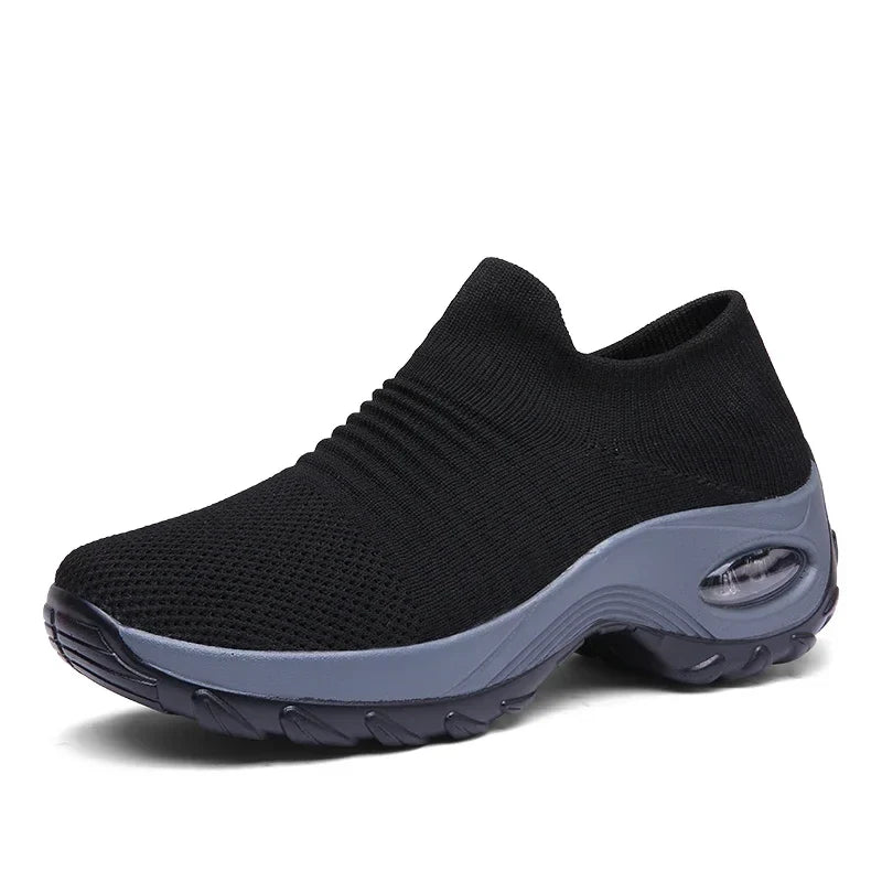 Women Sneakers Summer Fashion Black Sports Casual Shoes Breathable Mesh Lightweight Air Cushion Non-Slip Running Shoe Zapatillas LadyShow.Store