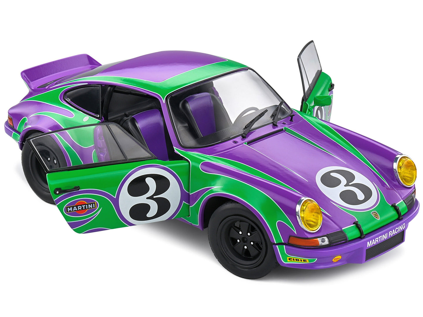 1973 Porsche 911 RSR #3 "Purple Hippy Tribute" "Competition" Series 1/18 Diecast Model Car by Solido