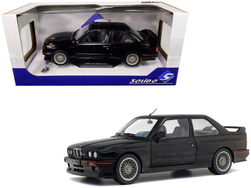 1990 BMW E30 Sport Evo Black 1/18 Diecast Model Car by Solido Solido