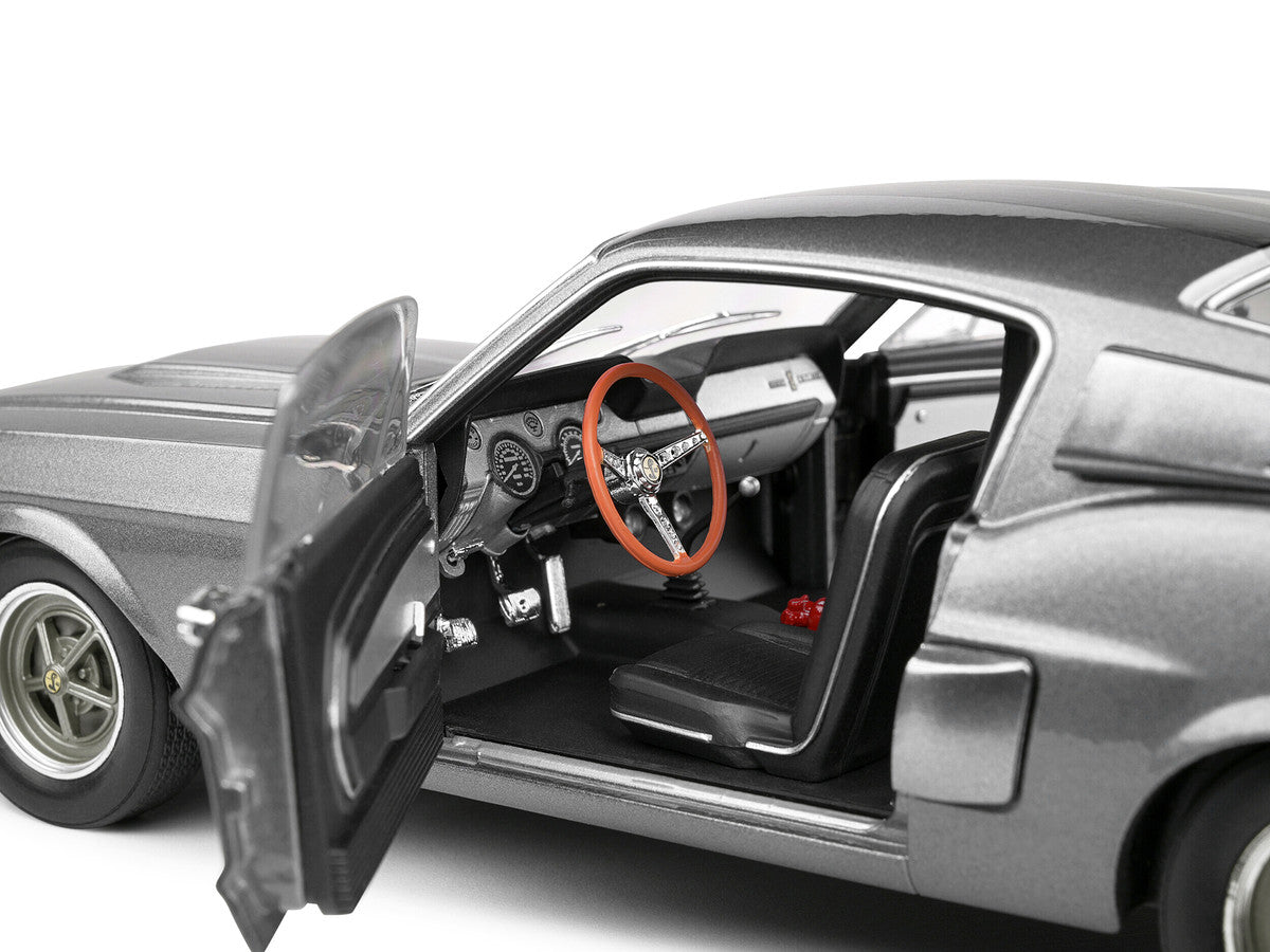 1967 Shelby GT500 Gray Metallic with Black Stripes 1/18 Diecast Model Car by Solido Solido
