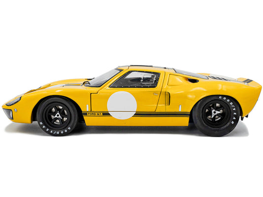 1968 Ford GT40 MK1 Yellow with Black Stripes "Competition" Series 1/18 Diecast Model Car by Solido Solido
