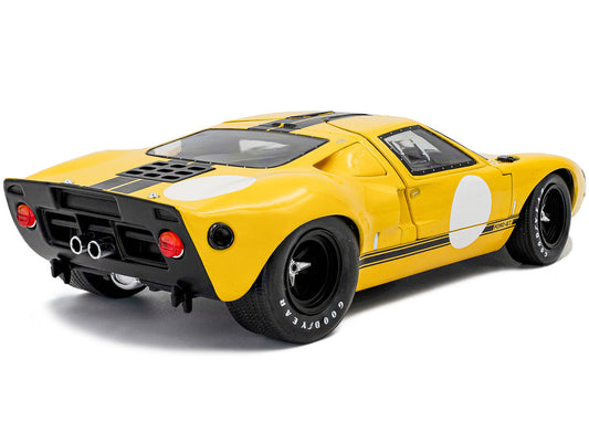 1968 Ford GT40 MK1 Yellow with Black Stripes "Competition" Series 1/18 Diecast Model Car by Solido Solido