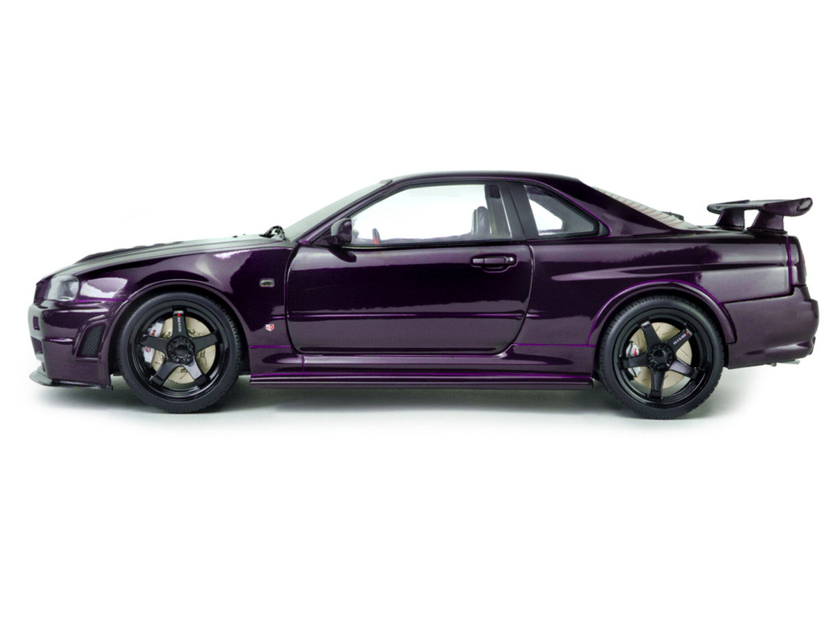 1999 Nissan Skyline GT-R (R34) Z-Tune RHD (Right Hand Drive) Midnight Purple Metallic 1/18 Diecast Model Car by Solido Solido