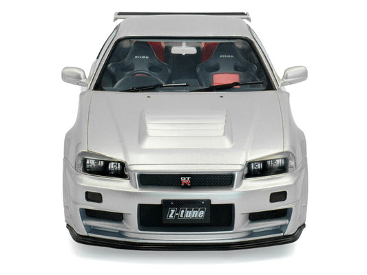 1999 Nissan Skyline GT-R (R34) Z-Tune RHD (Right Hand Drive) Silver Metallic 1/18 Diecast Model Car by Solido Solido