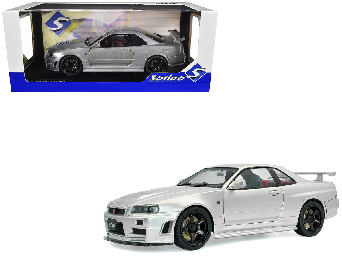1999 Nissan Skyline GT-R (R34) Z-Tune RHD (Right Hand Drive) Silver Metallic 1/18 Diecast Model Car by Solido Solido