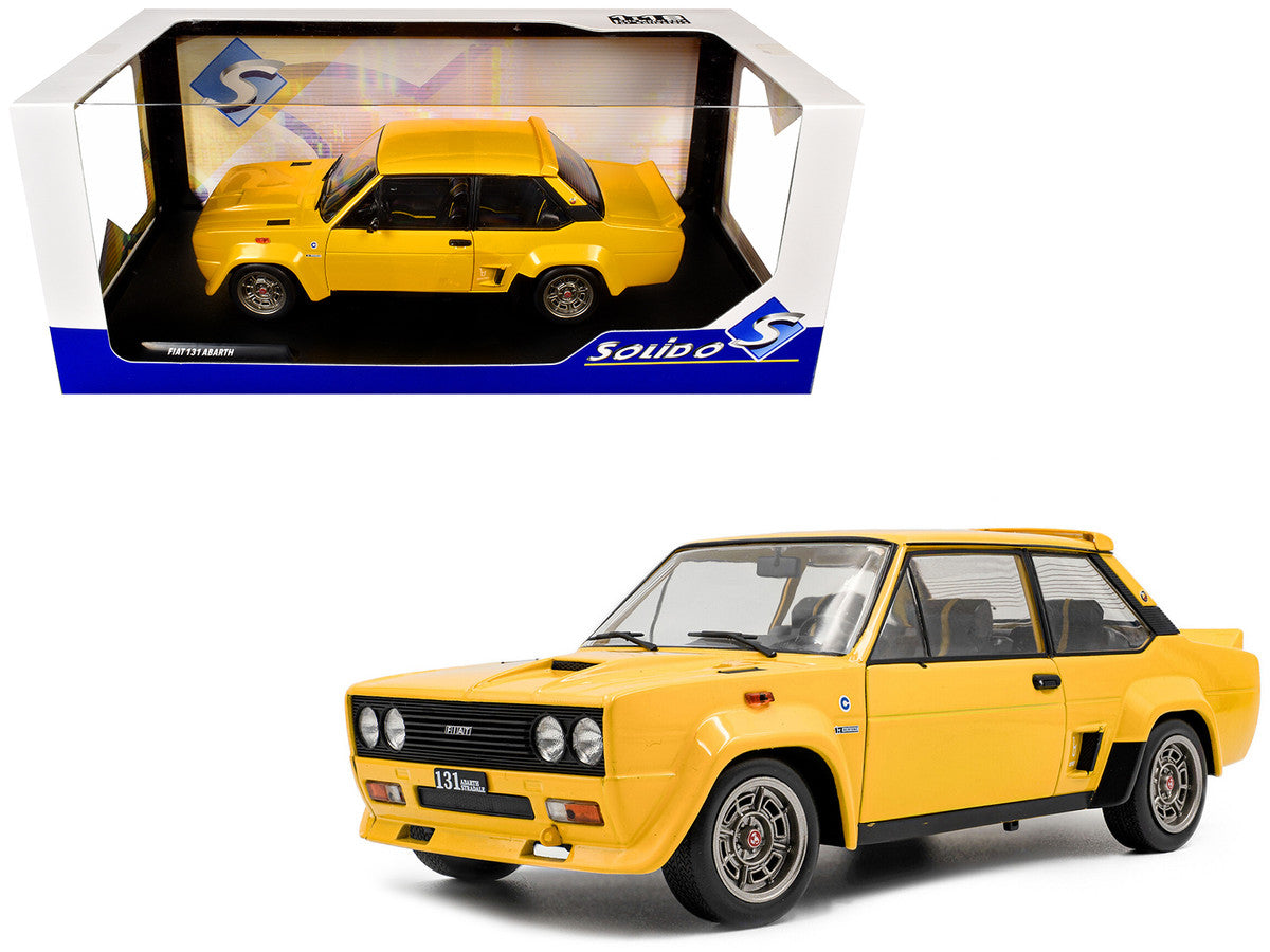 1980 Fiat 131 Abarth Yellow 1/18 Diecast Model Car by Solido-4