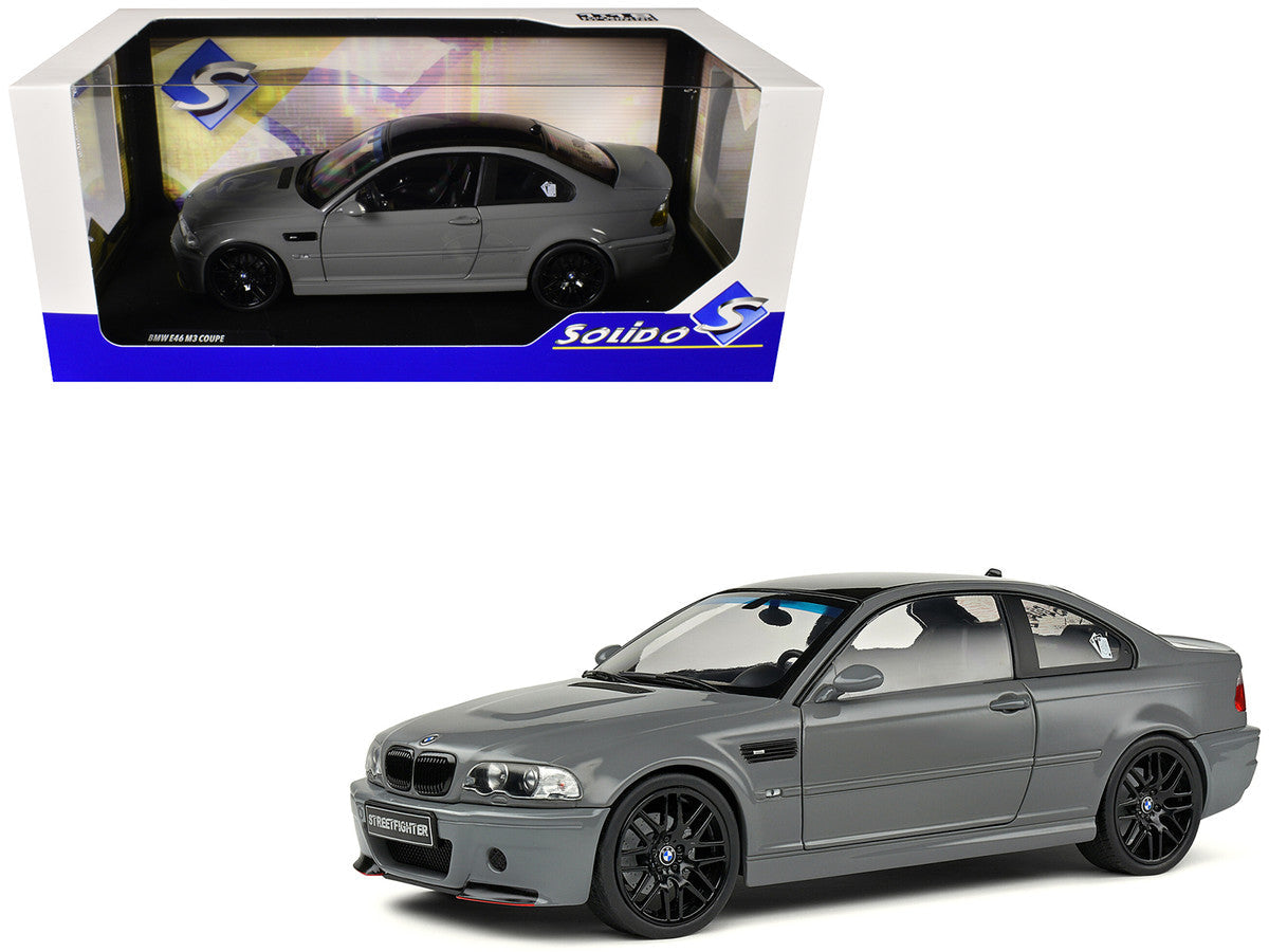 2000 BMW E46 M3 "Streetfighter" Nardo Gray with Black Top 1/18 Diecast Model Car by Solido Solido