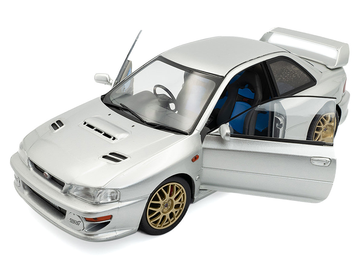 1998 Subaru Impreza 22B RHD (Right Hand Drive) Silver Metallic with Gold Wheels 1/18 Diecast Model Car by Solido Solido