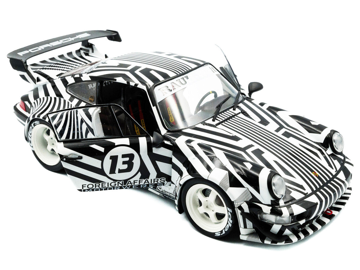 2022 RWB Bodykit #13 "The Zebra" Black and White Striped 1/18 Diecast Model Car by Solido-2