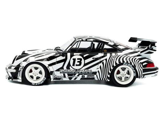 2022 RWB Bodykit #13 "The Zebra" Black and White Striped 1/18 Diecast Model Car by Solido-0