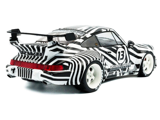 2022 RWB Bodykit #13 "The Zebra" Black and White Striped 1/18 Diecast Model Car by Solido-1