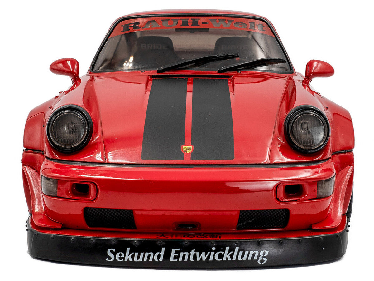 2024 RWB Bodykit "Taikano Kaishin" Red with Black Stripes 1/18 Diecast Model Car by Solido Solido